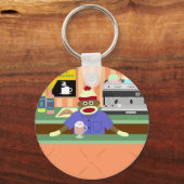 Porte-clés Café Sock Monkey Barista (Recto)