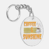 Porte-clés Café & Soleil – Vibrations Matinales Positives (Devant gauche)