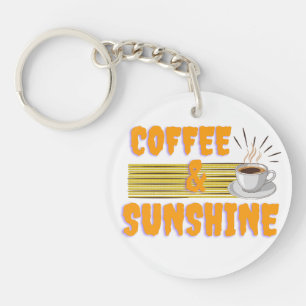 Porte-clés Café & Soleil – Vibrations Matinales Positives