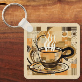 Porte-clés Café texte personnalisé (Recto)