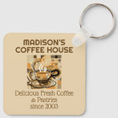 Porte-clés Café texte personnalisé (Dos)