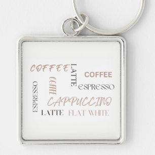 Porte-clés Café Typographie Café Moderne Style Amateur de Caf