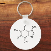 Porte-clés Caféine Molécule Chimie Café Atomes (Recto)