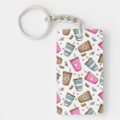 Porte-clés Cafés, Haricots, Coeurs, Amateur De Café (Devant)