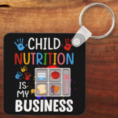 Porte-clés Cafétéria de l'école Travailleuse Déjeuner Lady Fo (Verso)