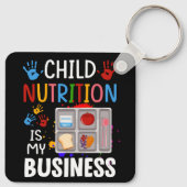 Porte-clés Cafétéria de l'école Travailleuse Déjeuner Lady Fo (Dos)