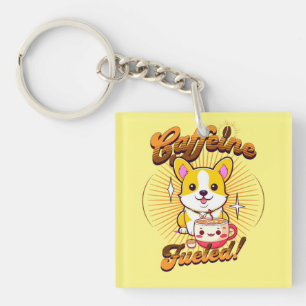 PORTE-CLÉS CAFFEINE DE CORGI FUELED!