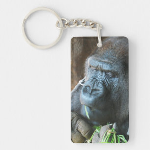 Porte-clés Cagoule de singe ~ Gorille japonais qui mange