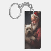 Porte-clés Cairn Terrier Avec Noël Festif Du Père Noël (Devant gauche)