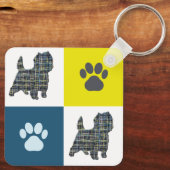 Porte-clés Cairn Terrier Chien Silhouette & Grille Y&B Emprei (Verso)