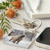 Porte-clés Cairn Terrier Qu'Il Neige Noël (Devant Droit)