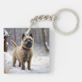 Porte-clés Cairn Terrier Qu'Il Neige Noël (Dos)