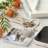 Porte-clés Cairn Terrier Qu'Il Neige Noël (Devant Droit)