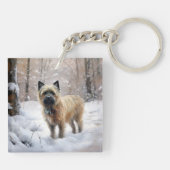 Porte-clés Cairn Terrier Qu'Il Neige Noël (Dos)