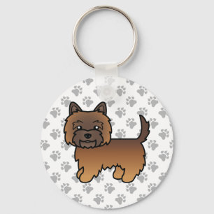 Porte-clés Cairn Terrier tacheté rouge Chien de dessin animé 