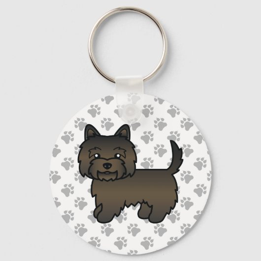 Porte-clés Cairn Terrier Tacheture Foncé Chien de Dessin Anim (Recto)