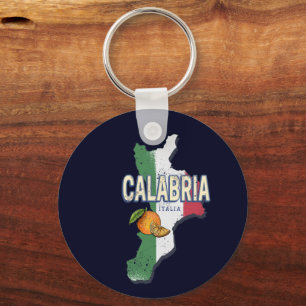 Porte-clés Calabre Italie Région Rétro Carte Souvenir Vintage