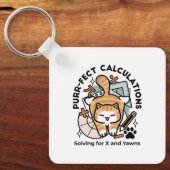 Porte-clés Calculs Parfaits – Création de chat de maths drôle (Recto)