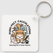 Porte-clés Calculs Parfaits – Création de chat de maths drôle (Dos)
