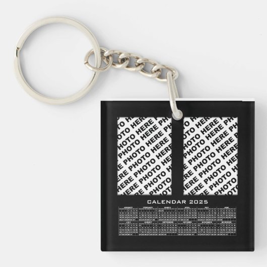 Porte-clés Calendrier 2025 Ajouter 4 Photos Verticales Porte (Devant)