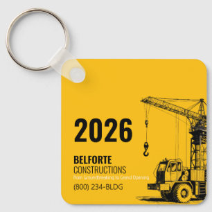Porte-clés Calendrier de construction   Crane jaune et noire