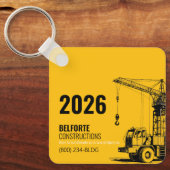 Porte-clés Calendrier de construction | Crane jaune et noire (Recto)