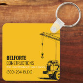 Porte-clés Calendrier de construction | Grue jaune et noire (Verso)