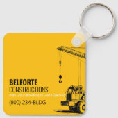 Porte-clés Calendrier de construction | Grue jaune et noire (Dos)