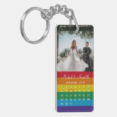 Porte-clés Calendrier de date du Mariage de photo Rainbow élé (Devant gauche)