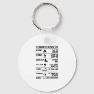Porte-clés Calendrier de retraite Plan de camping Humour Vaca