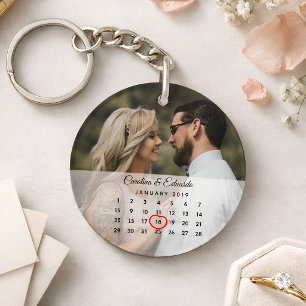 Porte-clés Calendrier élégant et simple pour anniversaire de