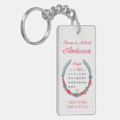 Porte-clés Calendrier Mariage de l'anniversaire des fleurs bo (Devant gauche)