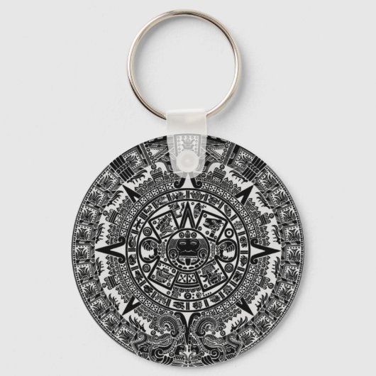 Porte-clés Calendrier Mayan Aztec (noir) 21 décembre 2012 (Recto)