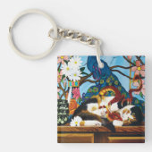 Porte-clés Calico Cat Dragon Rouge (Devant)