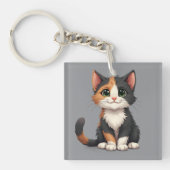 Porte-clés Calico Kitten Whimsical avec attitude (Devant)