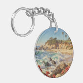 Porte-clés  California Beach | Impressionist Coastal Art (Devant gauche)