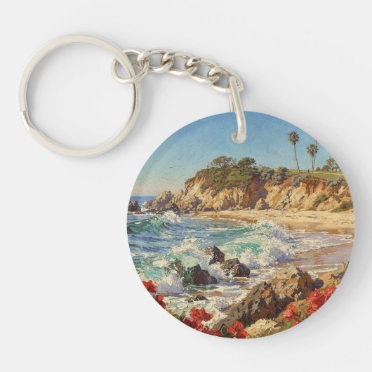 Porte-clés  California Beach | Impressionist Coastal Art (Devant)