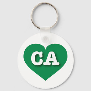 Porte-clés California Green Heart - J'aime CA