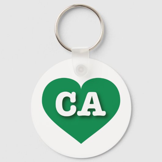 Porte-clés California Green Heart - J'aime CA (Recto)