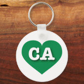 Porte-clés California Green Heart - J'aime CA (Recto)