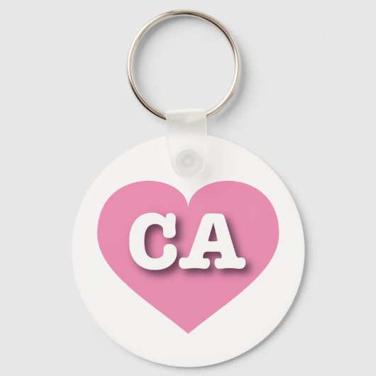 Porte-clés California Pink Heart - J'aime CA (Recto)