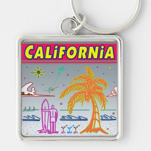 Porte-clés "CALIFORNIA" Surfer Beach Porte - clé (Devant)