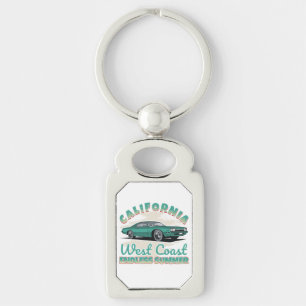 Porte-clés California West Coast Voiture Ancienne Métal 