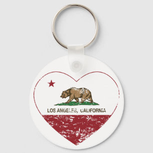 Porte-clés californie drapeau los angeles coeur en détresse