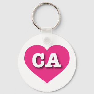 Porte-clés Californie Hot Pink Heart - J'aime CA