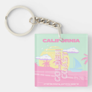 Porte-clés Californie, Plage, Art de voyage, Préparé