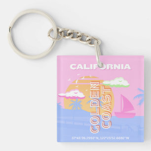 Porte-clés Californie, Travel Art, Preppy