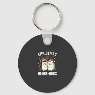 Porte-clés Câlins de Noël au Hérisson Mignon Vacances