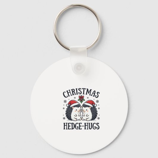 Porte-clés Calins de Noël de hérisson mignon Design de vacanc (Recto)