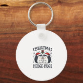 Porte-clés Calins de Noël de hérisson mignon Design de vacanc (Recto)